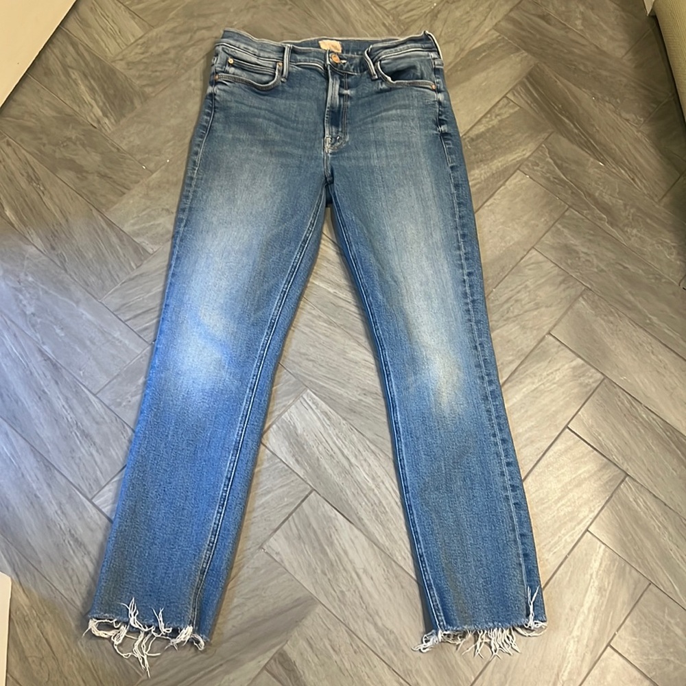 Mother Denim - The Mid-rise Dazzler Ankle Fray Size 29 Riding the Cliffside